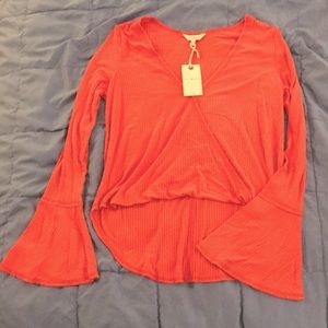 Lucky Brand Coral Hi-Lo Top